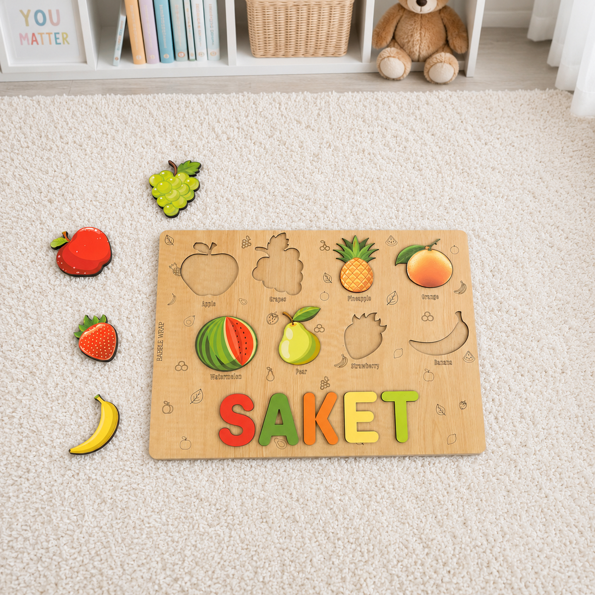 Personalised Wooden Name Puzzle - Fruits