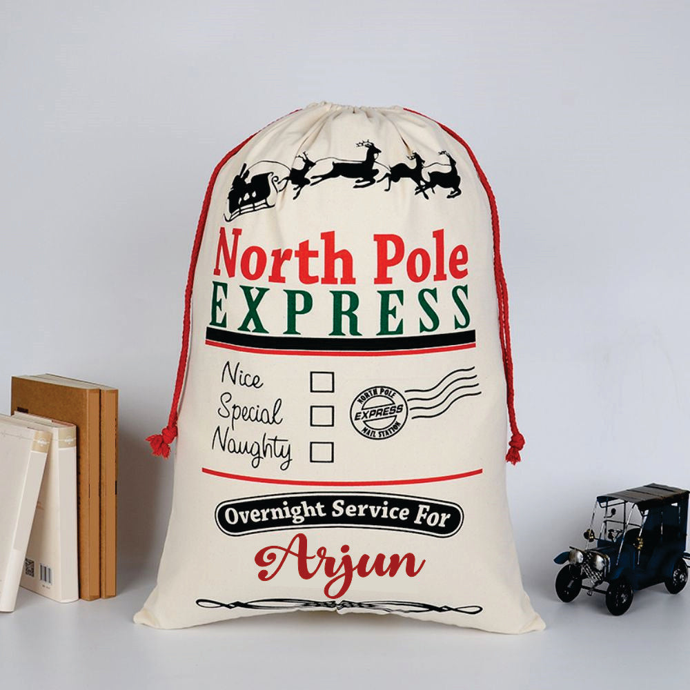 Babble Wrap Christmas Sacks- North Pole Express