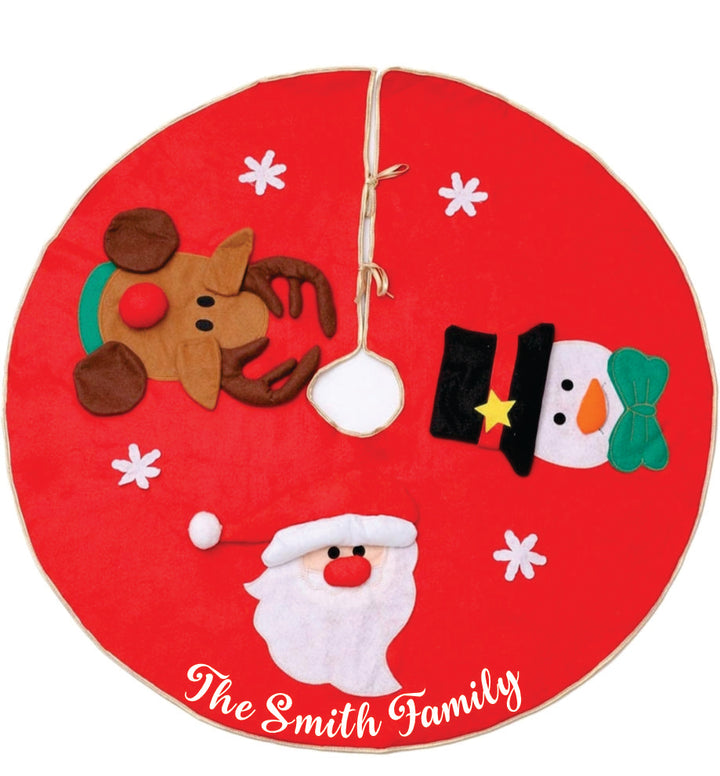 Babble Wrap 40" Tree Skirt- Santa & Friends