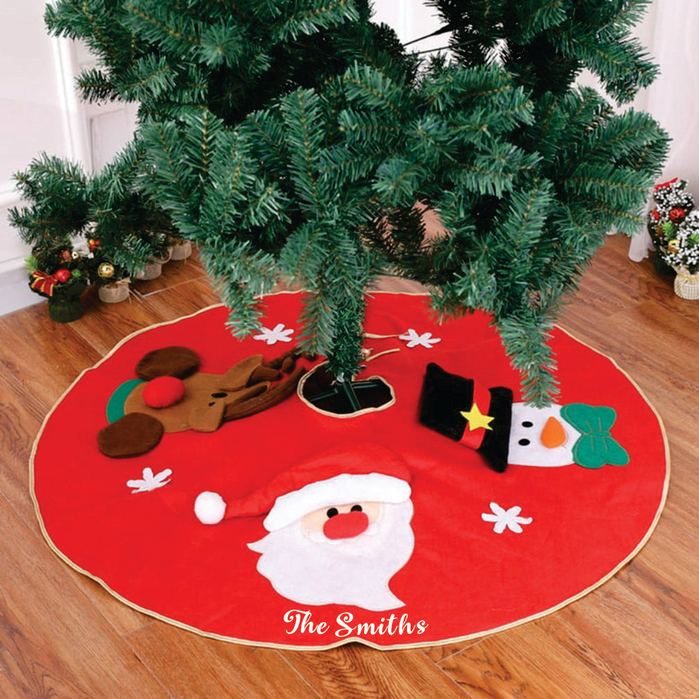 Babble Wrap 40" Tree Skirt- Santa & Friends