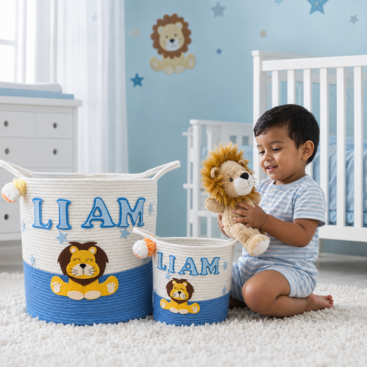 Babble Wrap Jute Cotton Storage Basket - Cuddle Cub