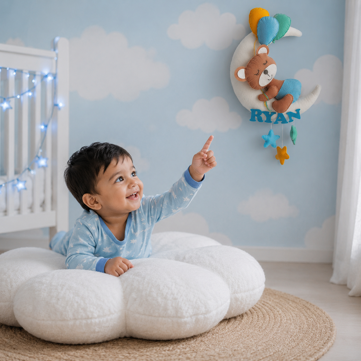 Babble Wrap Dreamy Bear Name Hanging
