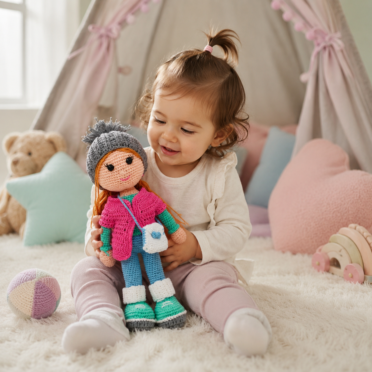 Crochet Doll - Beanie Rosie