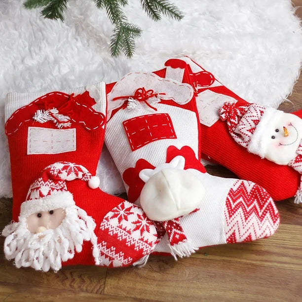 Nordic Knit Stockings - Set of 3