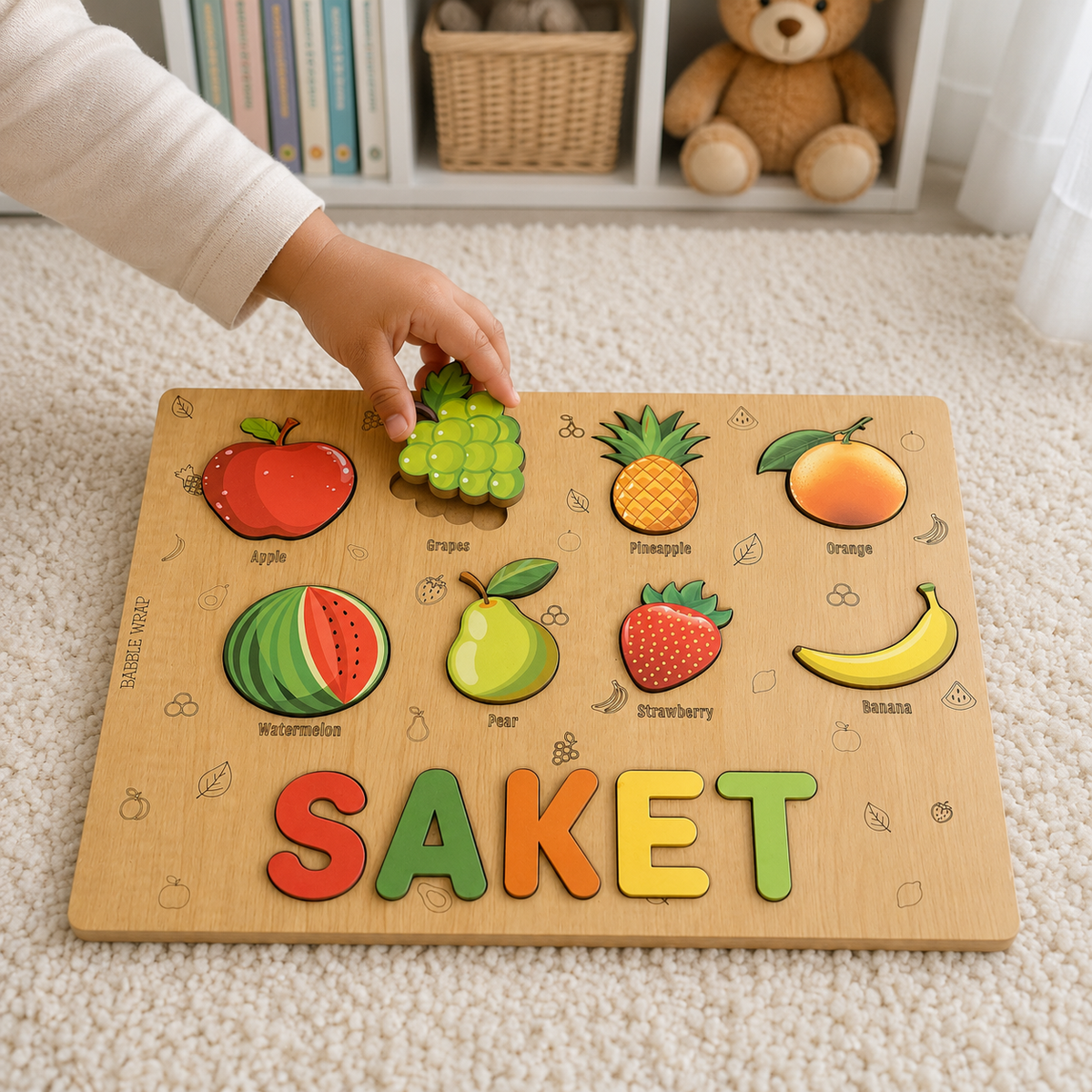 Personalised Wooden Name Puzzle - Fruits