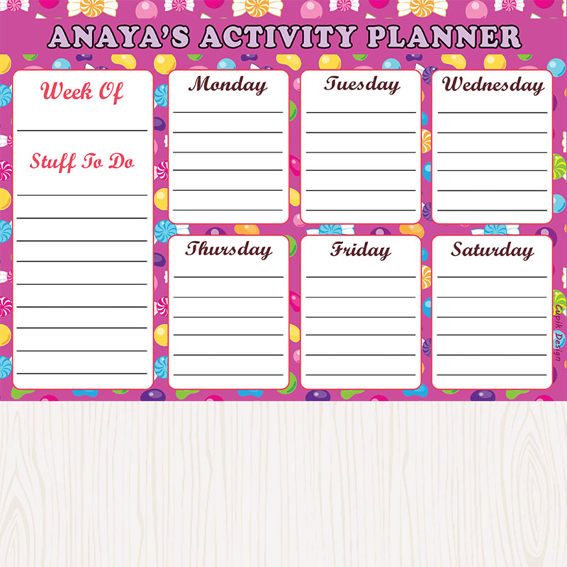 Candy Land Activity Planner Pad