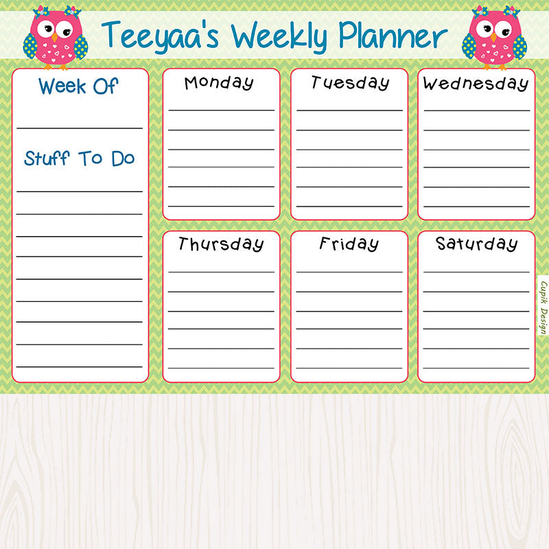 Owls Activity Planner Pad