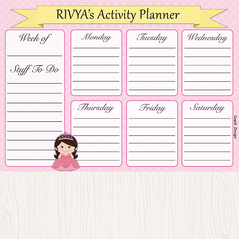 Pink Princess Activity Planner Pad