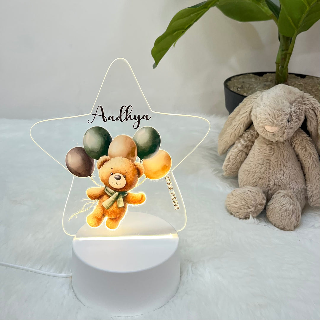 Acrylic LED Night Lamp - Balloon Bear