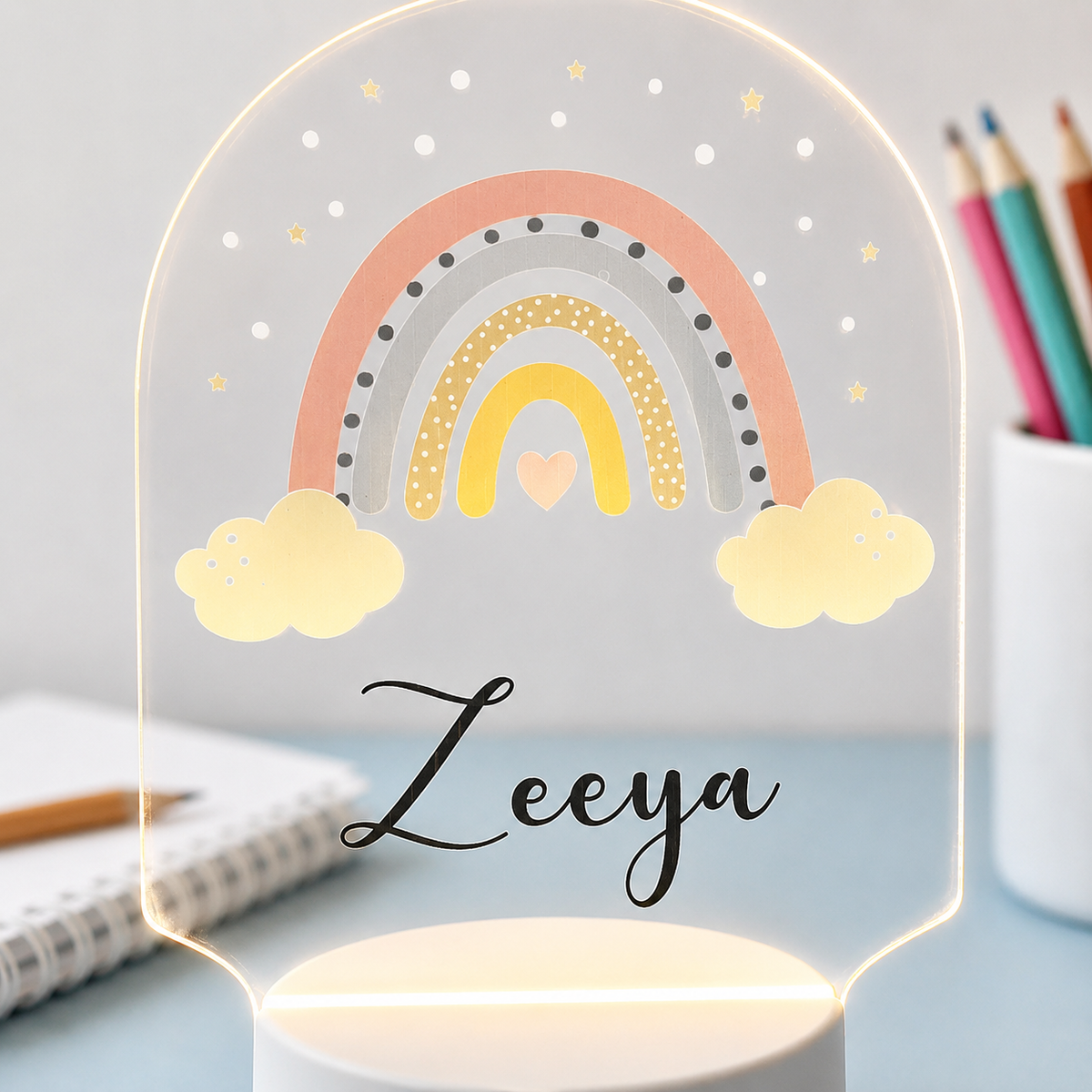 Acrylic LED Night Lamp- Rainbow (Arch)