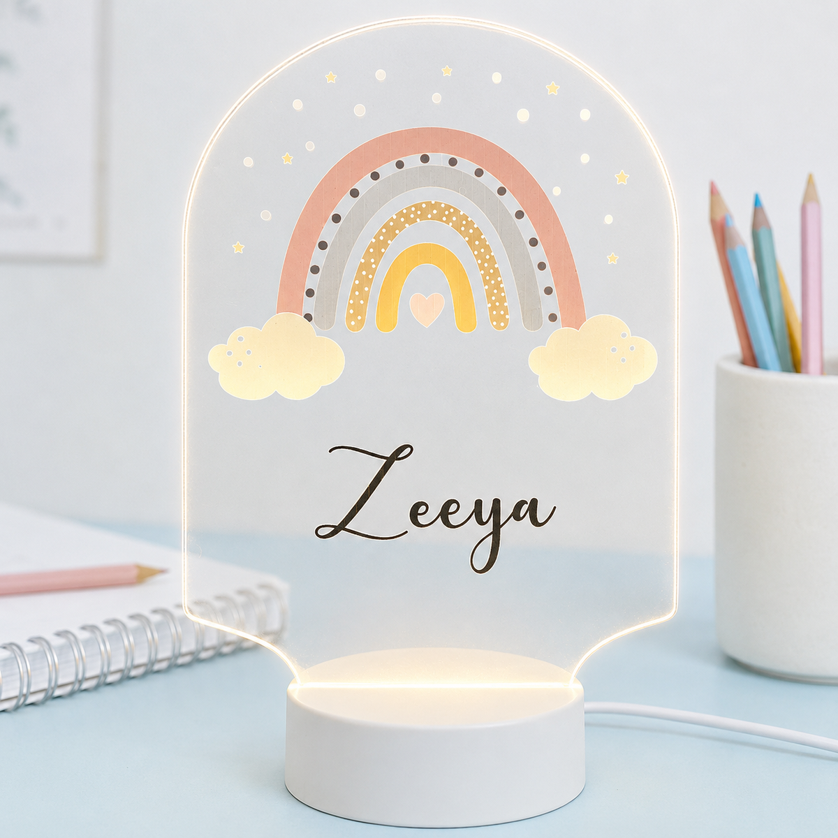 Acrylic LED Night Lamp- Rainbow (Arch)