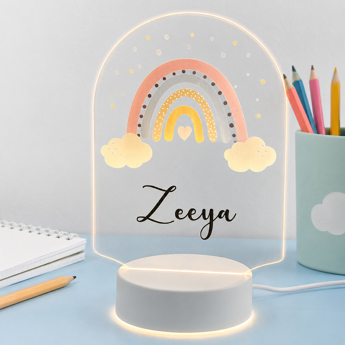 Acrylic LED Night Lamp- Rainbow (Arch)