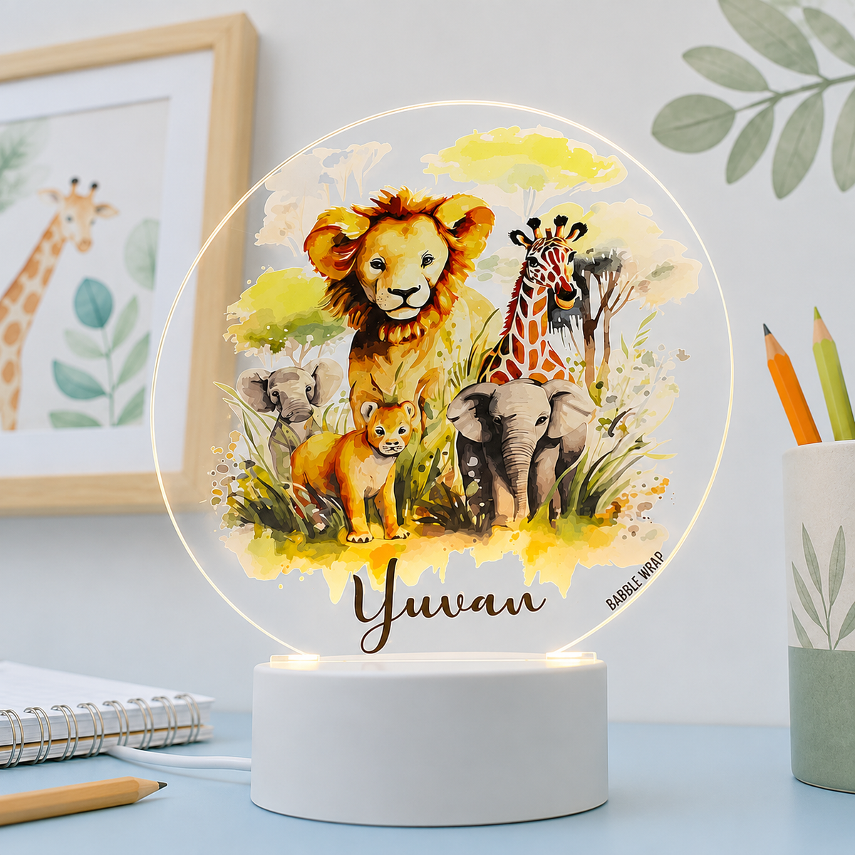 Acrylic LED Night Lamp- Safari Night