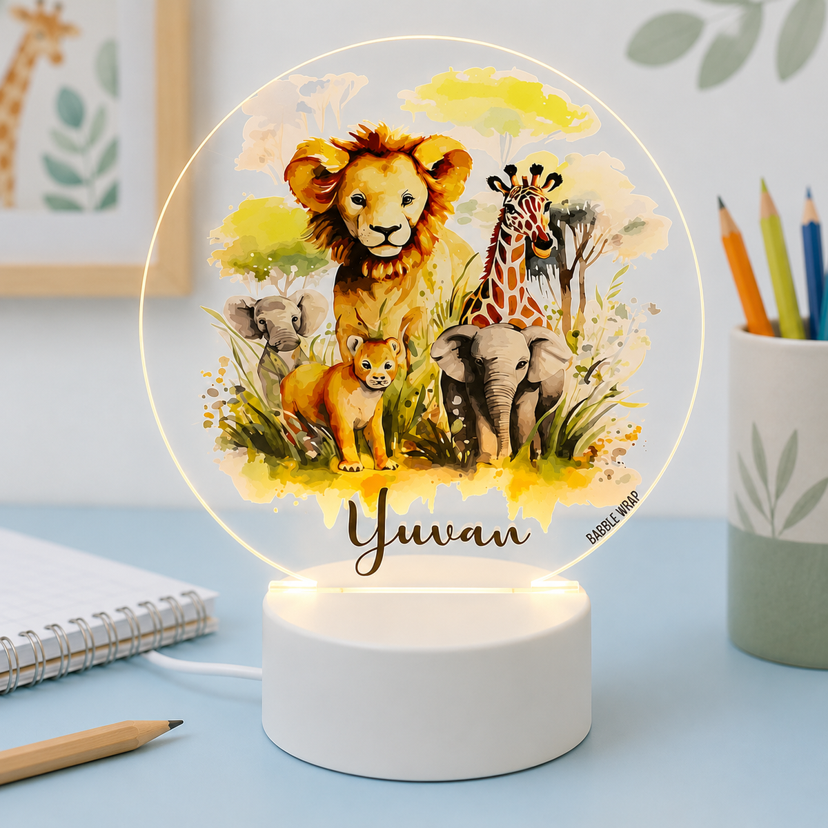 Acrylic LED Night Lamp- Safari Night