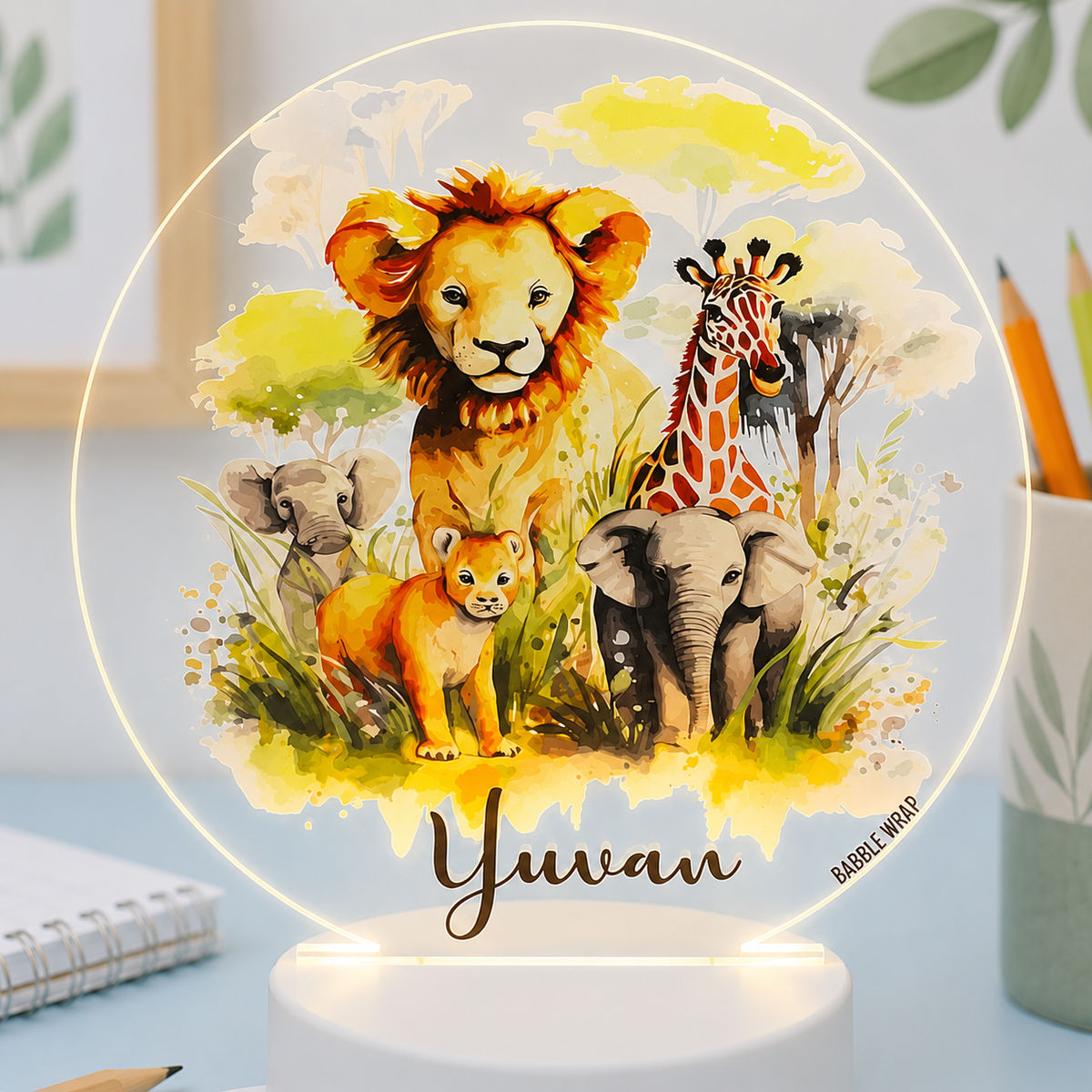 Acrylic LED Night Lamp- Safari Night