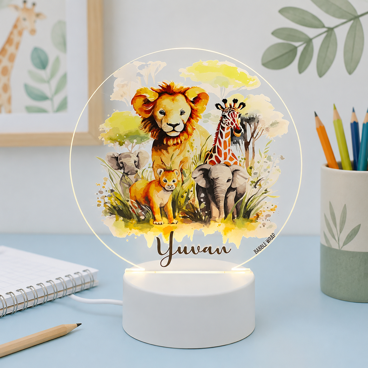 Acrylic LED Night Lamp- Safari Night