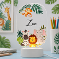 Acrylic LED Night Lamp- Woodland Animals (Oval)