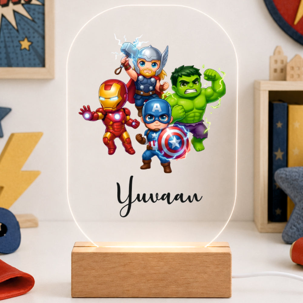 Acrylic LED Night Lamp - Brave Little Heroes