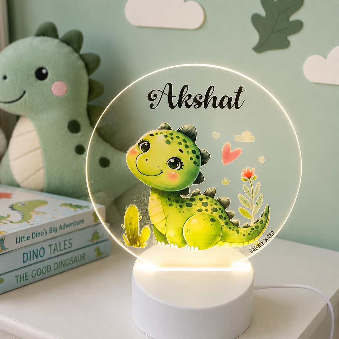 Acrylic LED Night Lamp - Dino’s Cheerful Glow