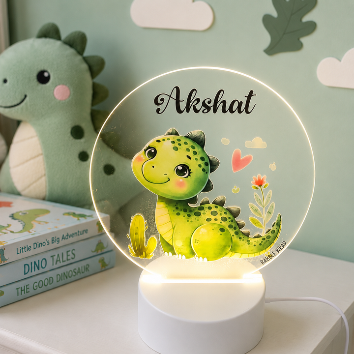 Acrylic LED Night Lamp - Dino’s Cheerful Glow