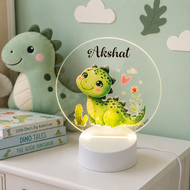 Acrylic LED Night Lamp - Dino’s Cheerful Glow