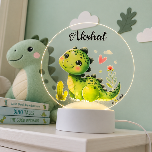 Acrylic LED Night Lamp - Dino’s Cheerful Glow
