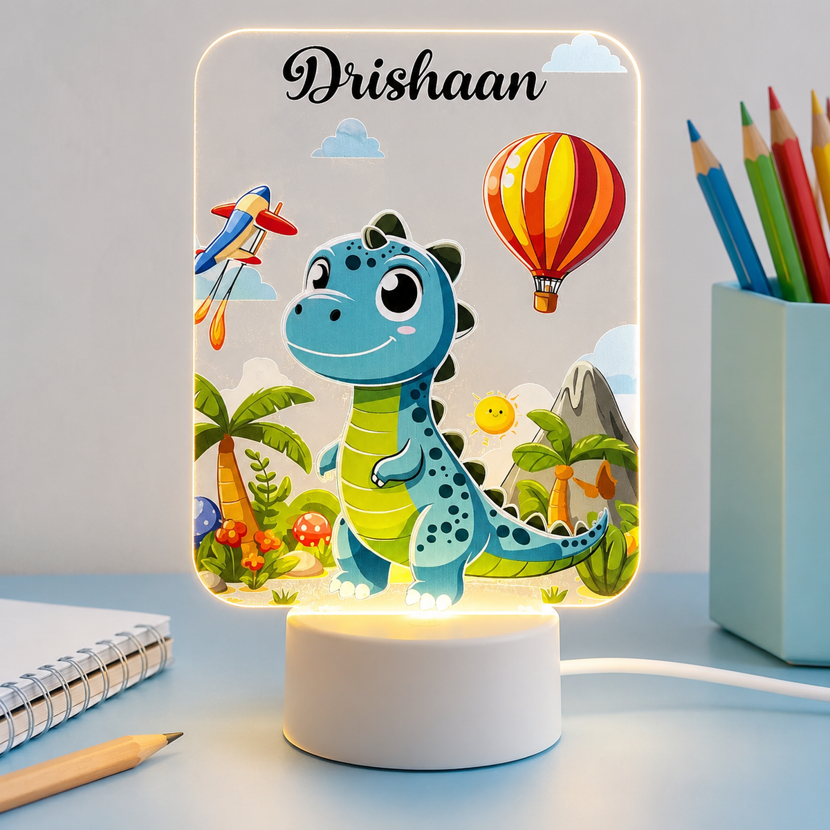 Acrylic LED Night Lamp - Dinosaur