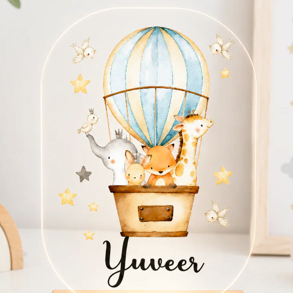 Acrylic LED Night Lamp - Dreamy Balloon Friends