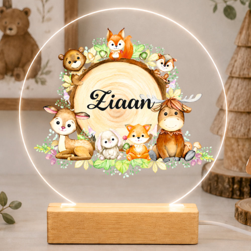 Acrylic LED Night Lamp - Enchanted Forest Friends