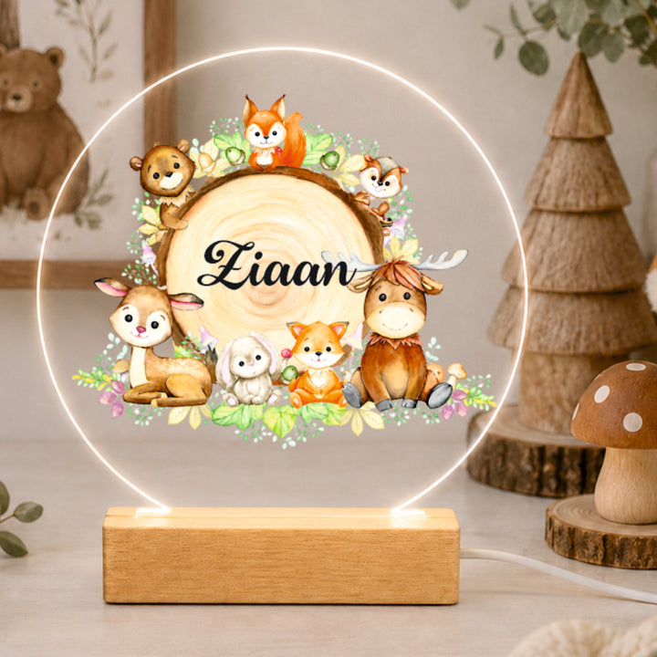 Acrylic LED Night Lamp - Enchanted Forest Friends