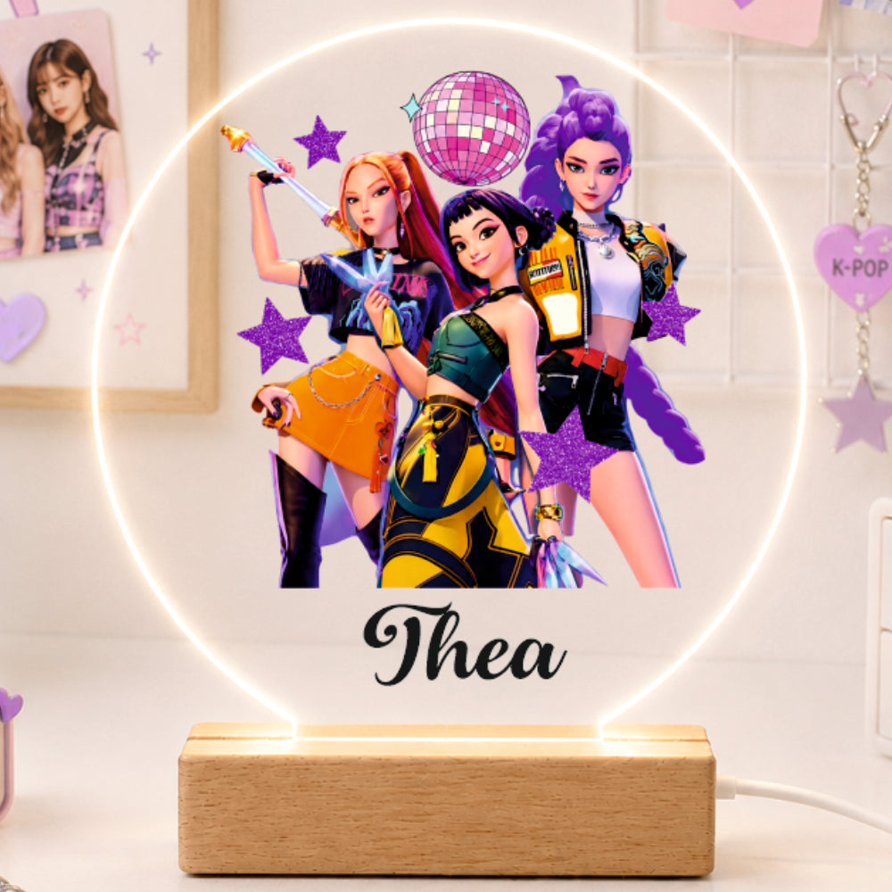 Acrylic LED Night Lamp - K-Pop Star Squad