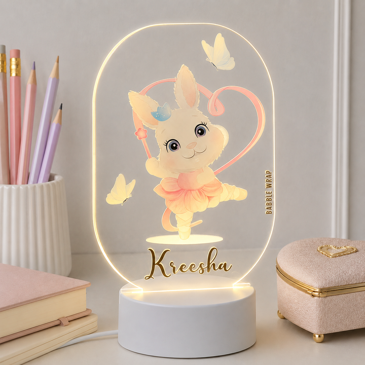 Acrylic LED Night Lamp - Mystical Bunny