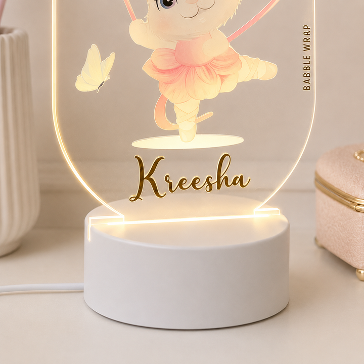 Acrylic LED Night Lamp - Mystical Bunny