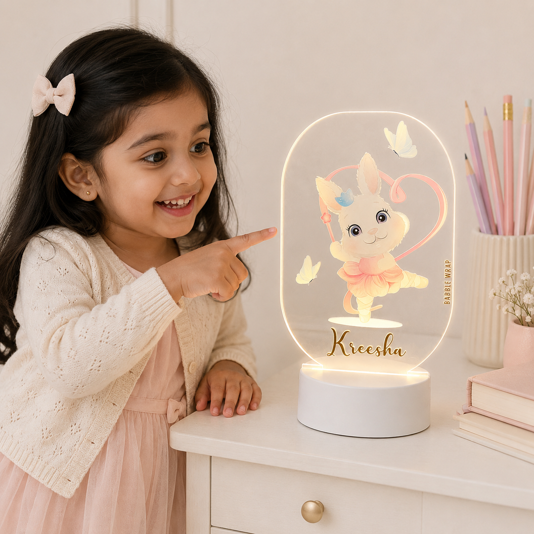 Acrylic LED Night Lamp - Mystical Bunny