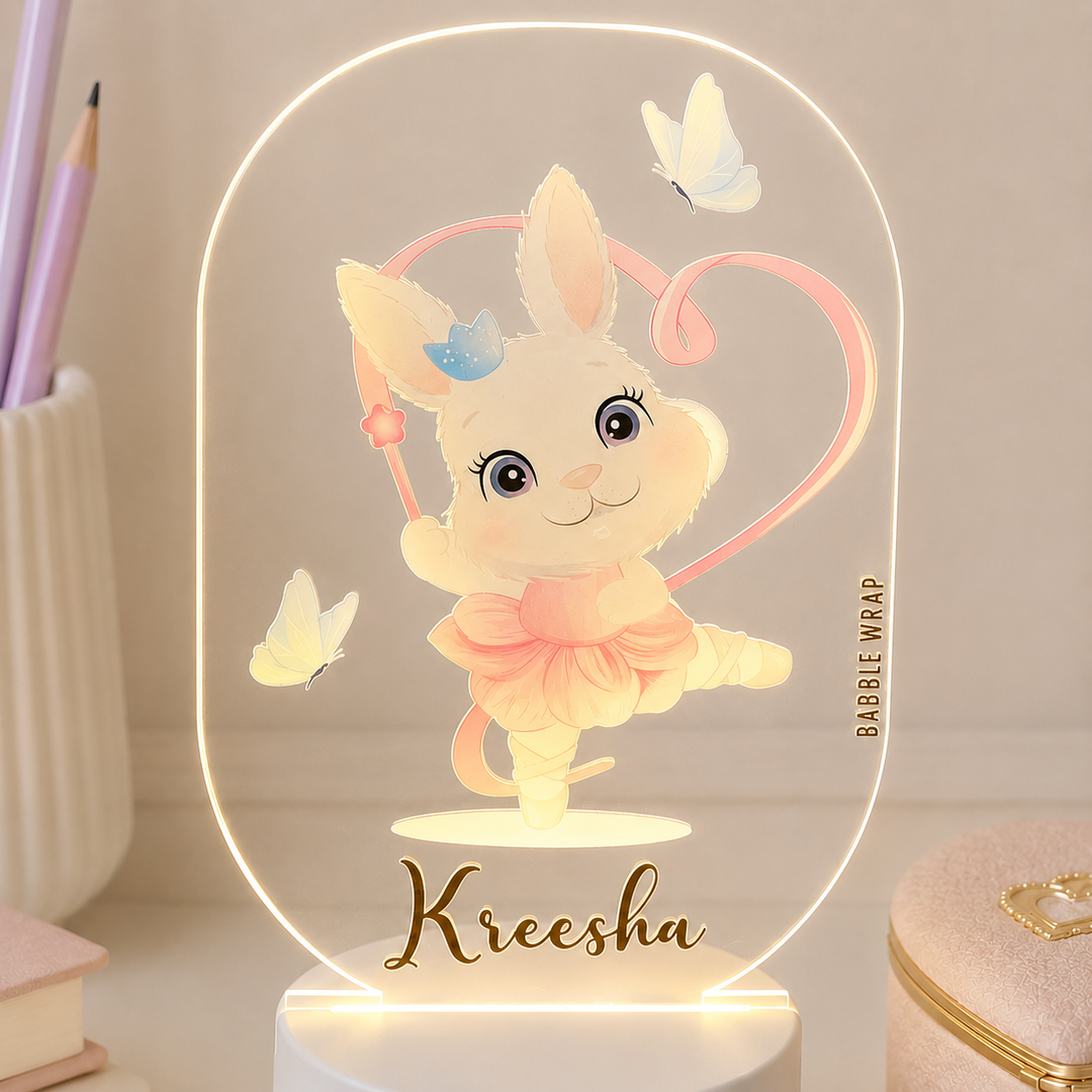 Acrylic LED Night Lamp - Mystical Bunny