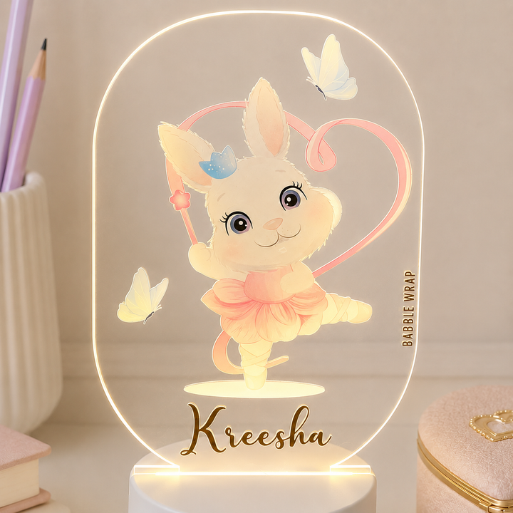Acrylic LED Night Lamp - Mystical Bunny