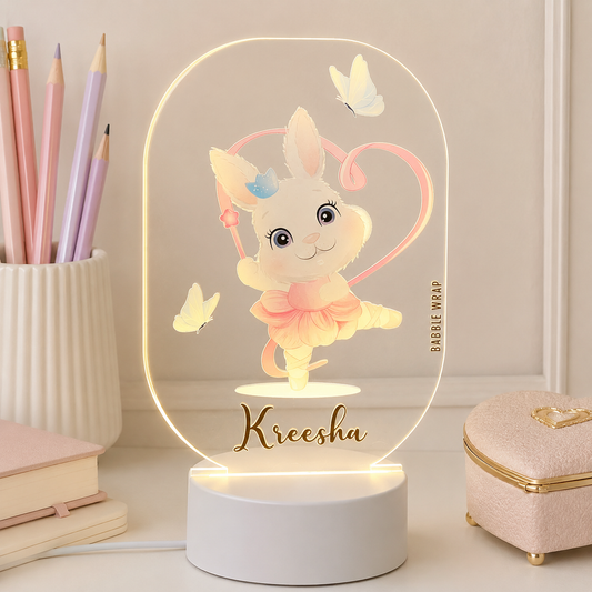 Acrylic LED Night Lamp - Mystical Bunny