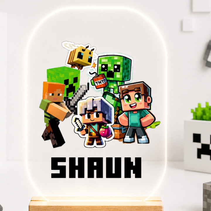 Acrylic LED Night Lamp - Pixel Craft Heroes