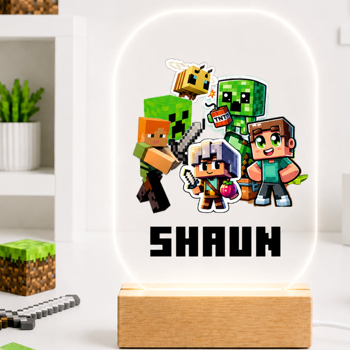 Acrylic LED Night Lamp - Pixel Craft Heroes
