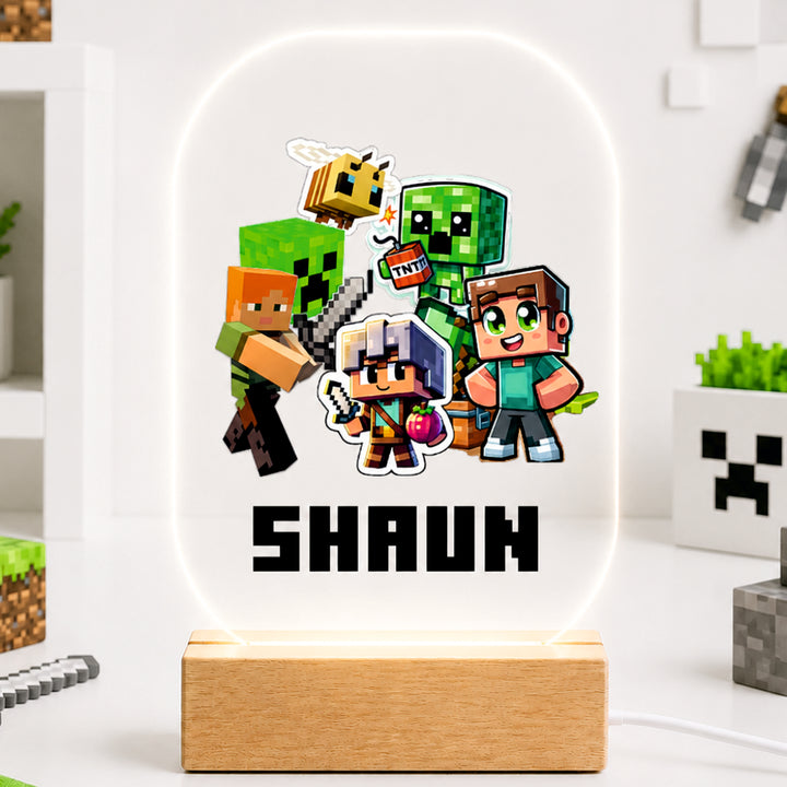 Acrylic LED Night Lamp - Pixel Craft Heroes
