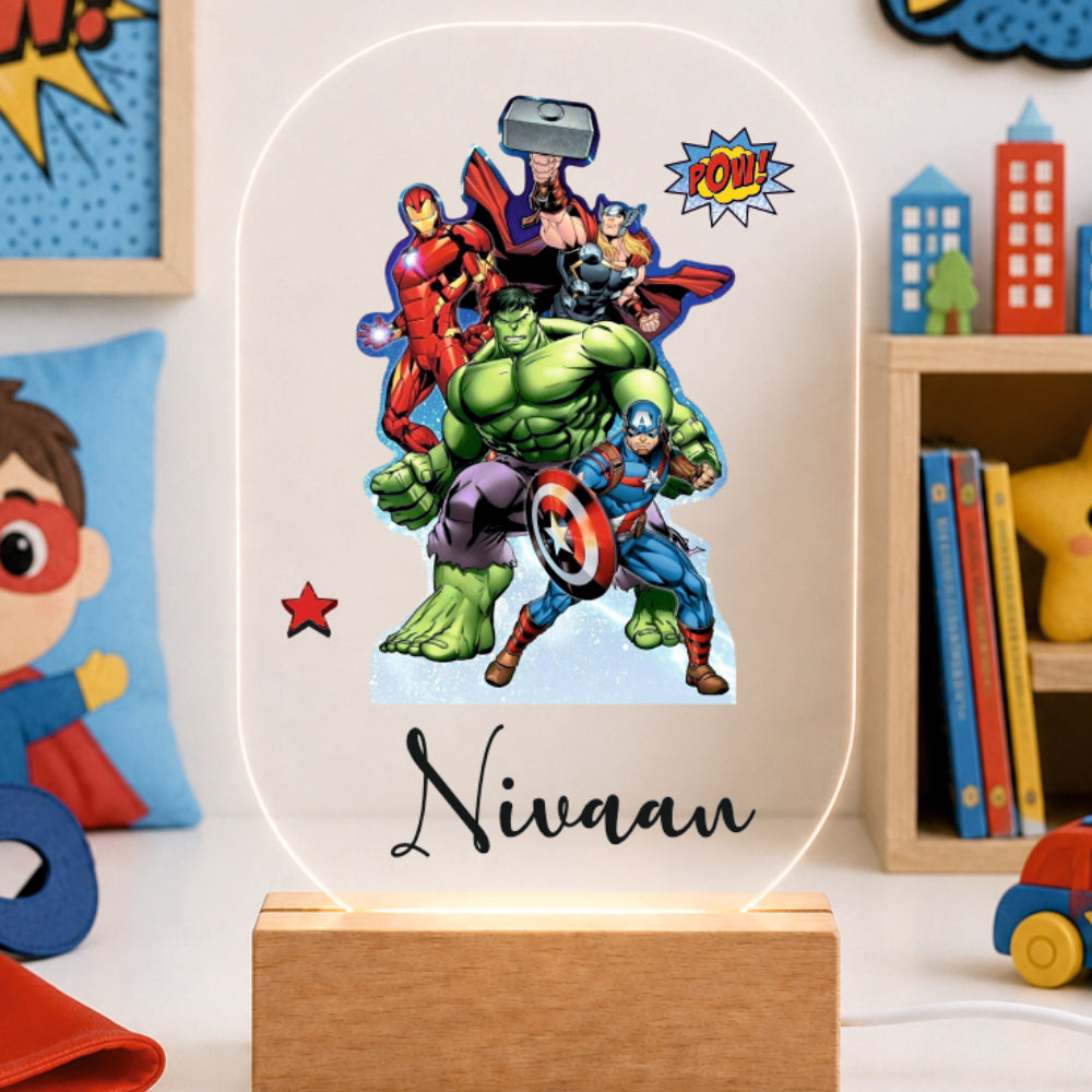 Acrylic LED Night Lamp - Superhero Squad