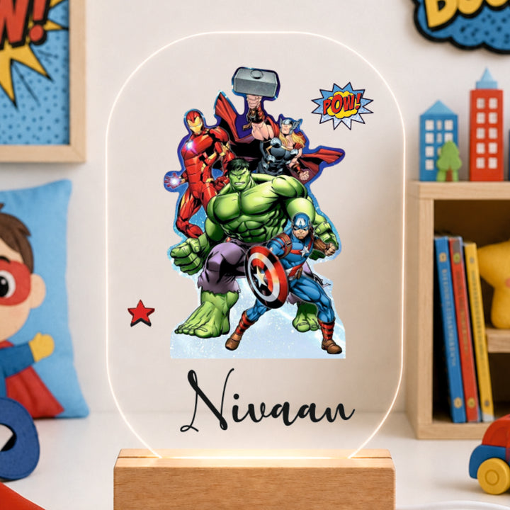 Acrylic LED Night Lamp - Superhero Squad