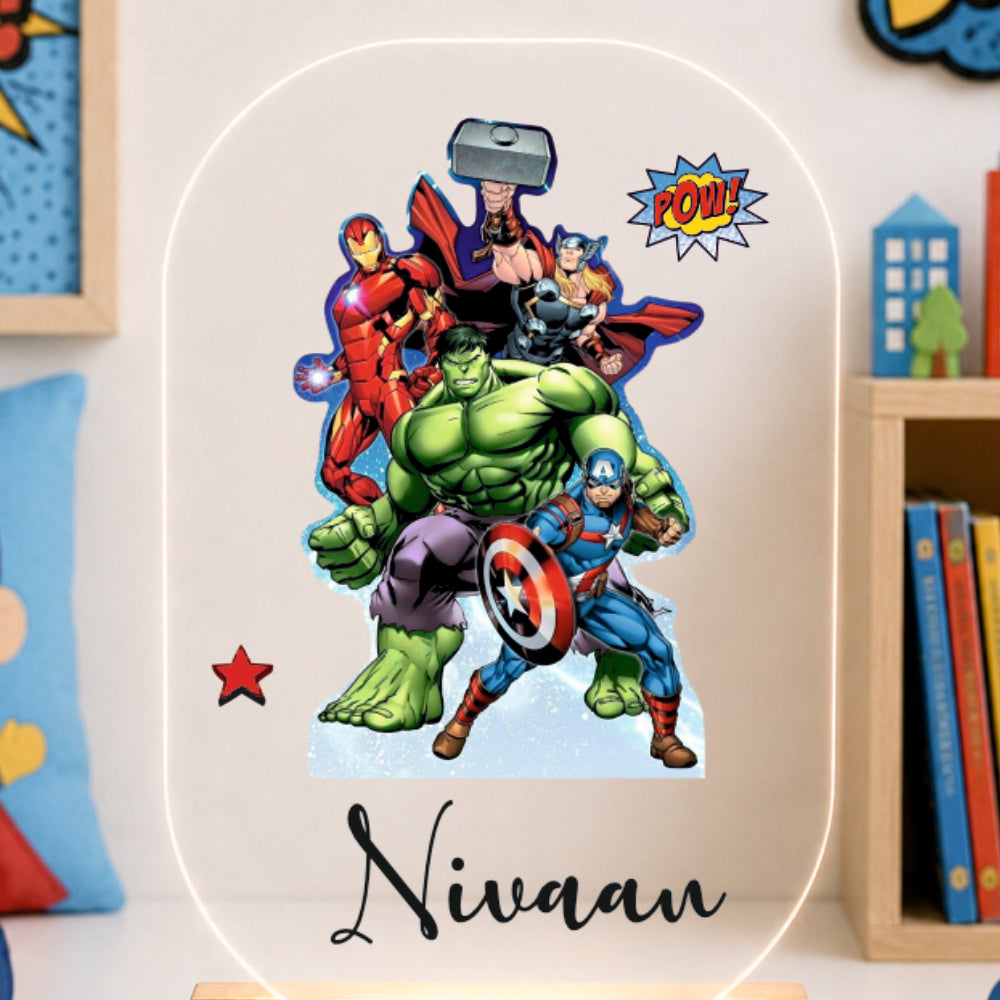 Acrylic LED Night Lamp - Superhero Squad