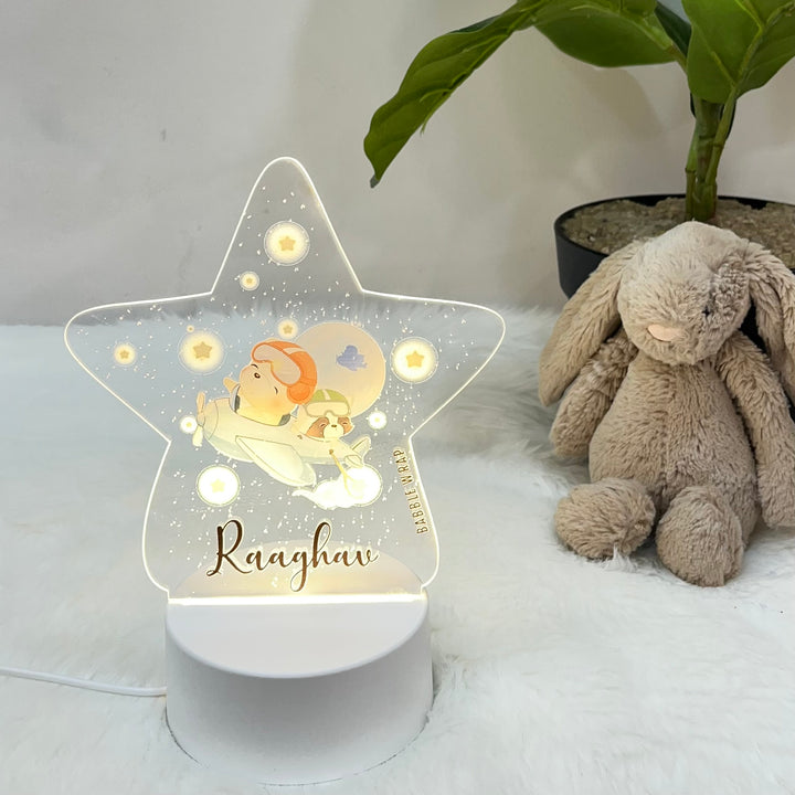 Acrylic LED Night Lamp - Teddy's Sky Adventure