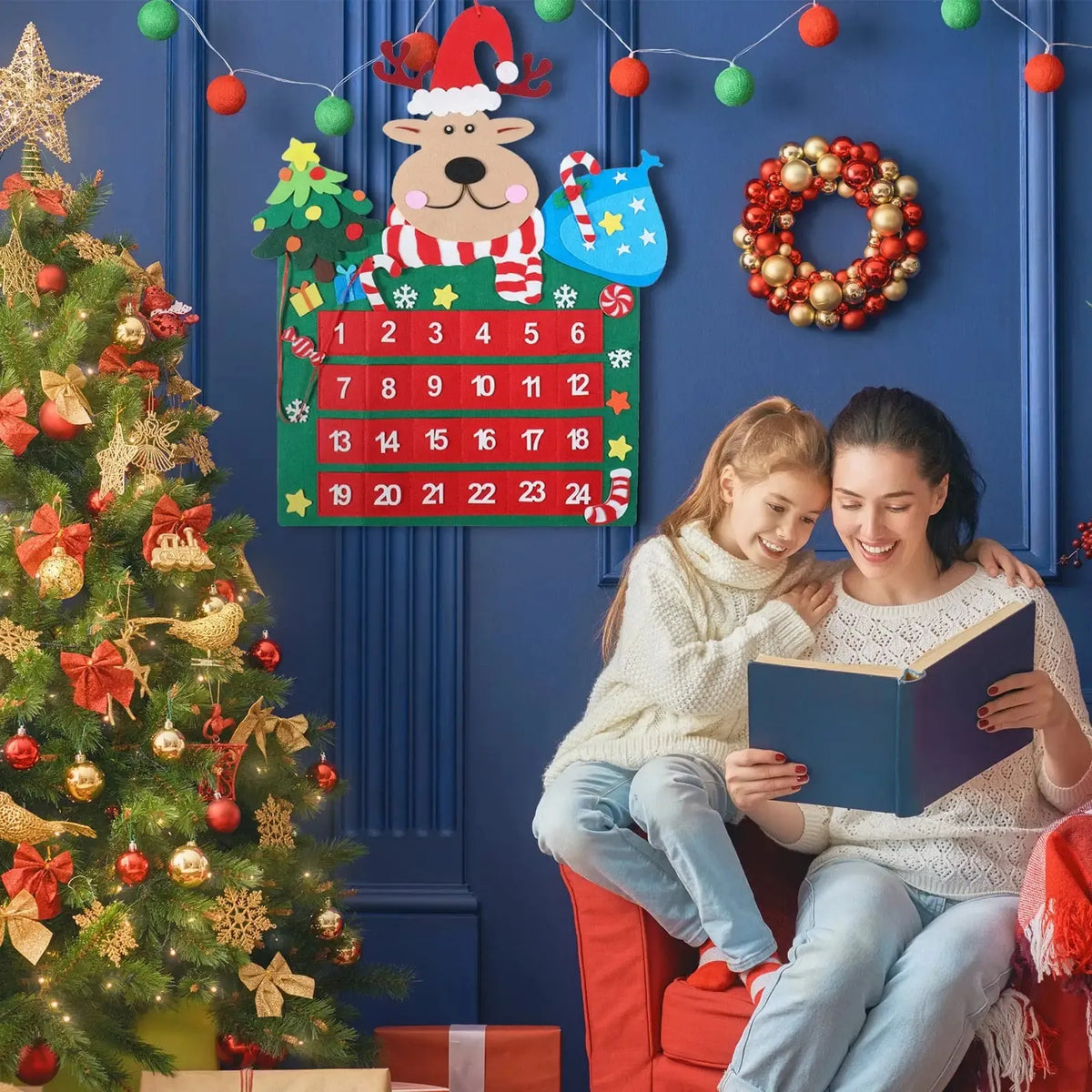 Babble Wrap 25" Felt Advent Calendar (Magical Reindeer Journey)