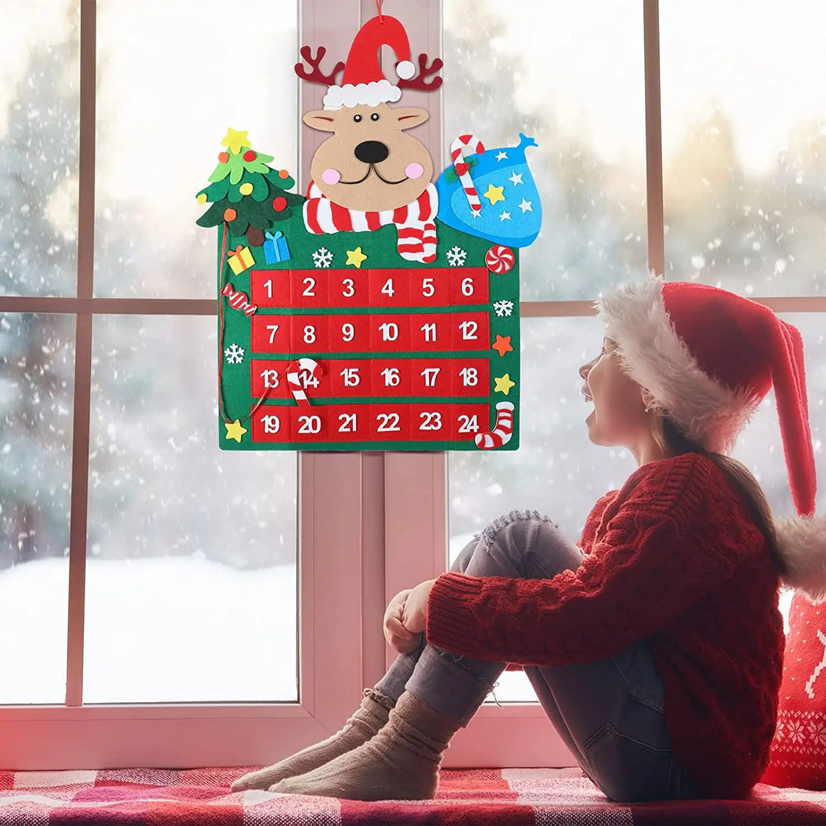 Babble Wrap 25" Felt Advent Calendar (Magical Reindeer Journey)