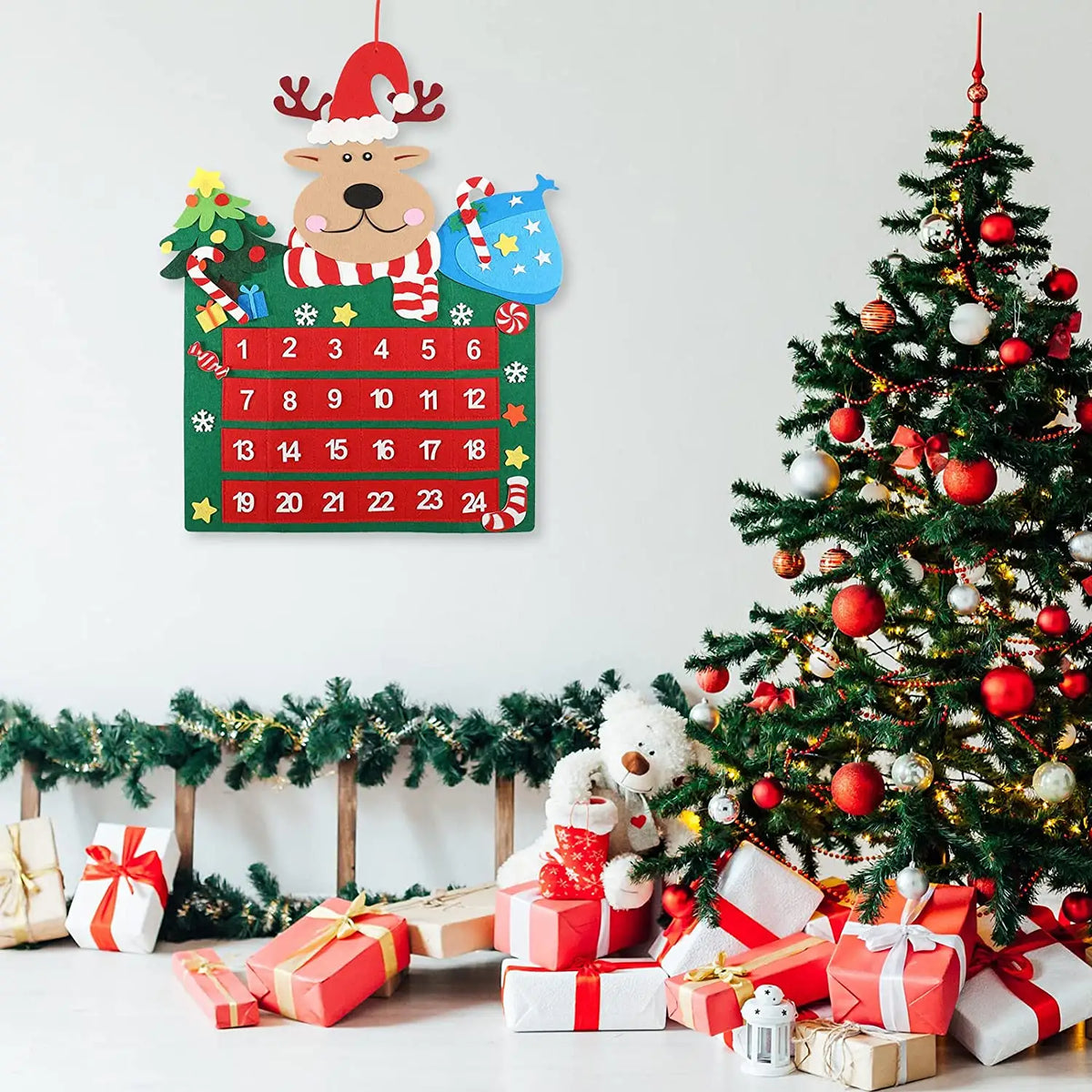 Babble Wrap 25" Felt Advent Calendar (Magical Reindeer Journey)