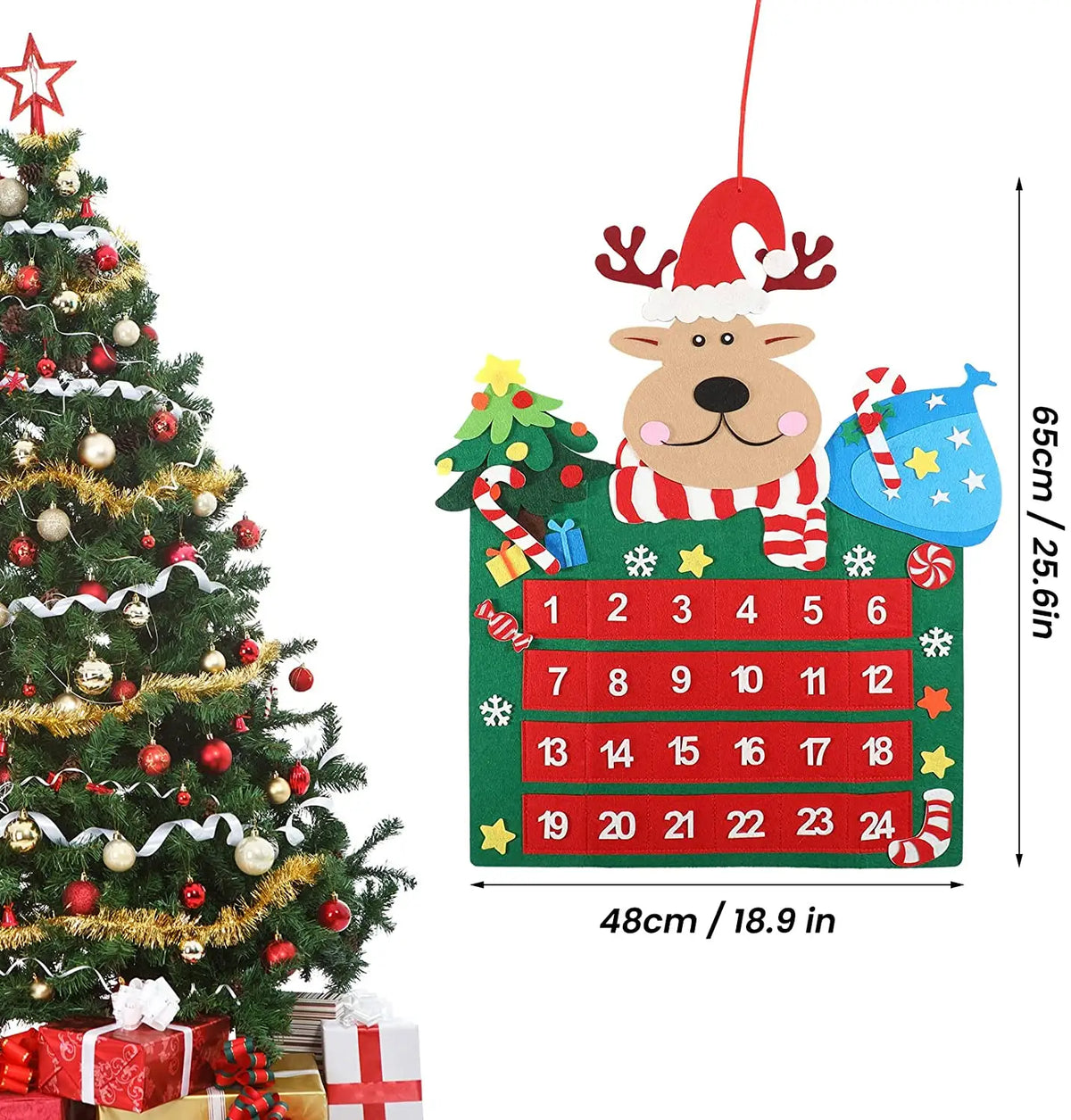 Babble Wrap 25" Felt Advent Calendar (Magical Reindeer Journey)