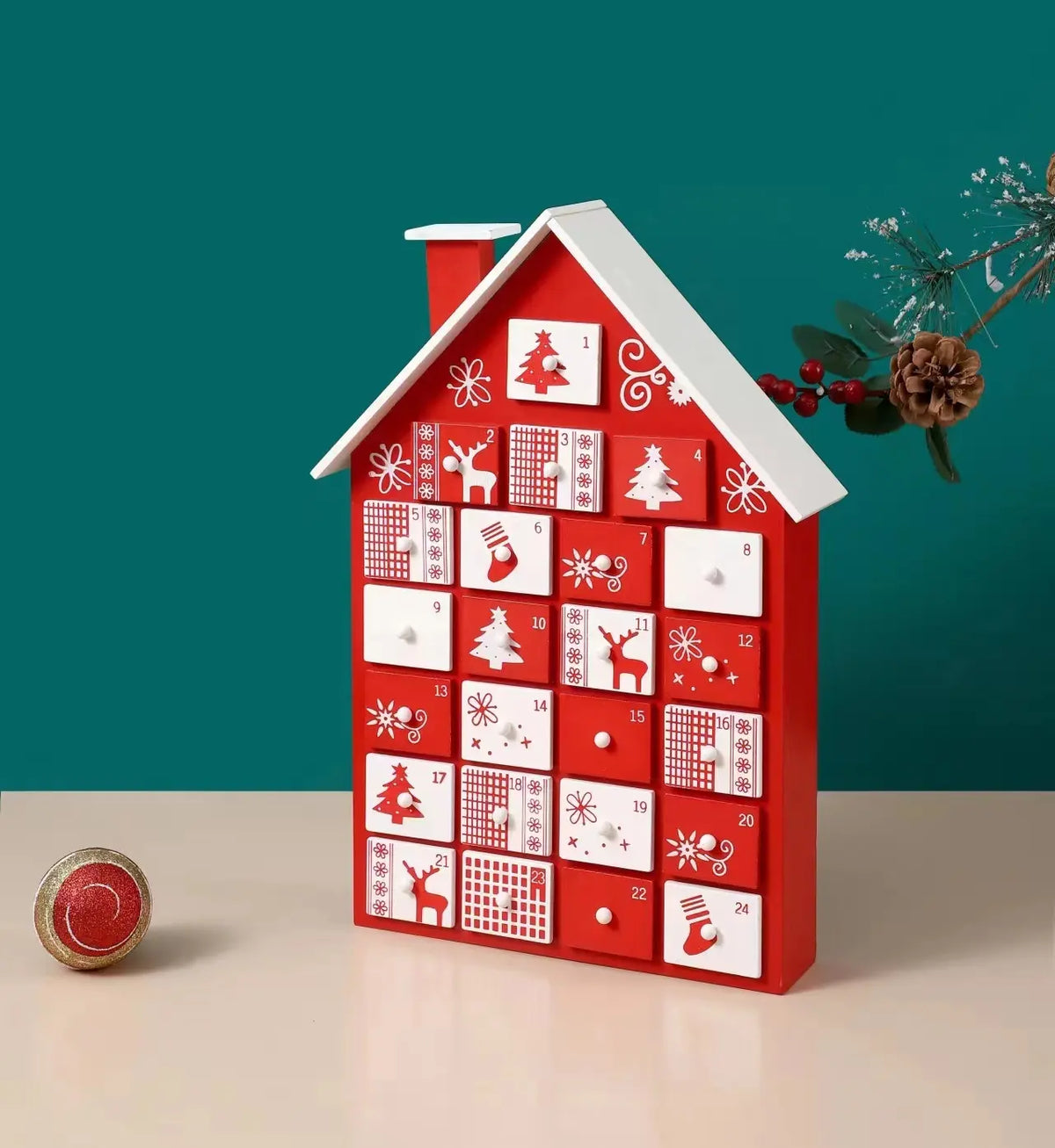 Babble Wrap Wooden Advent Calender (Crimson Cottage)