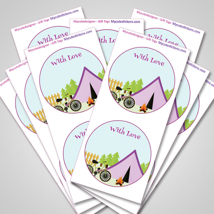 Personalised Gift Sticker - Adventure At the Camp - Set of 60